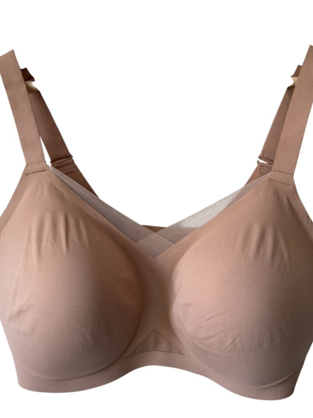 Honeylove 38DDD Crossover Contour Bra Mesh Wire free Adjustable Straps Comfort